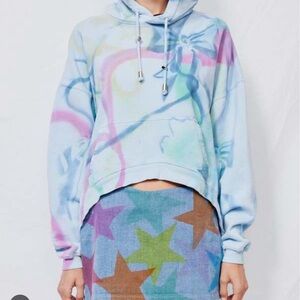 Collina Strada Round Hem Meadowland Tie-Dye Hoodie S NWT